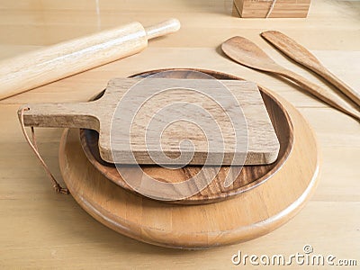 Chopping board and baking utensils