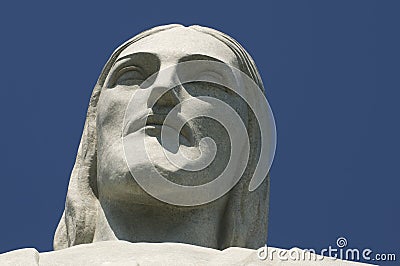 Christ the Redeemer at Corcovado Face Close-Up