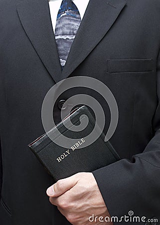 Christian Holding Holy Bible Good Book Religion