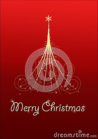 Christmas card with Christmas Tree