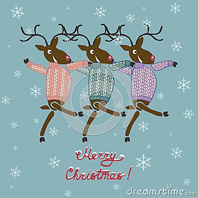 Christmas deer in sweater