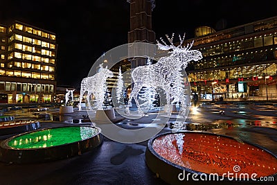 Christmas elks made of light