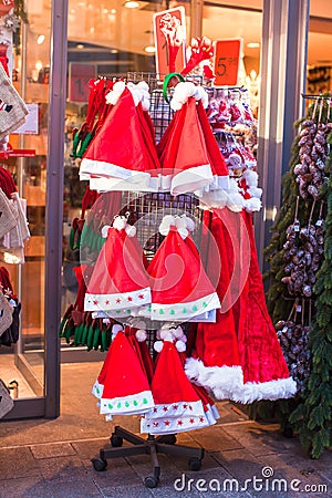 Christmas hats on the street on sale