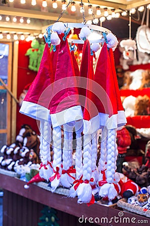 Christmas hats on the street on sale