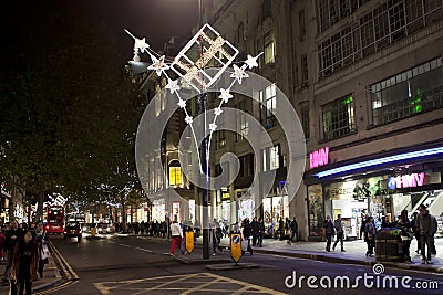 Christmas lights on Oxford street