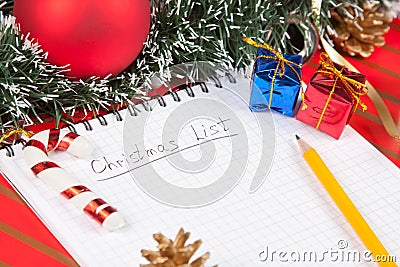 Christmas List And Decoration Royalty Free Stock Image - Image ...