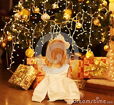 Christmas, magic, people concept - happy baby dreams