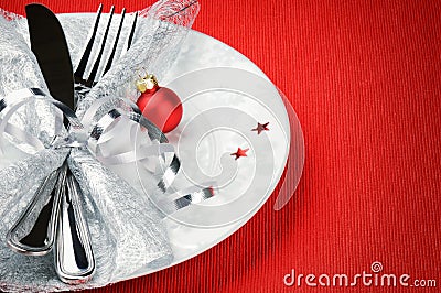 Christmas menu concept on red background