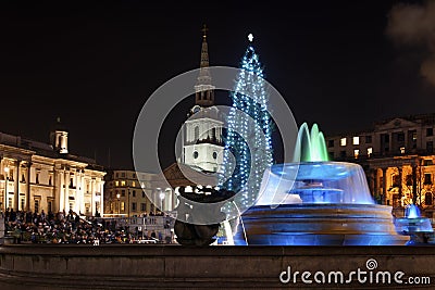 Christmas tree on Trafalgar Square, London