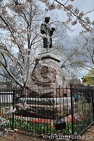 Christopher Columbus Statue in New Haven, Connecticut