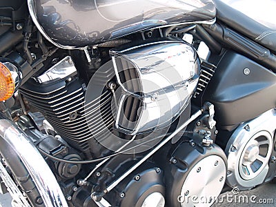 Chrome plated motorcycle engine