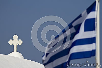 Church Cros and Greek Flag