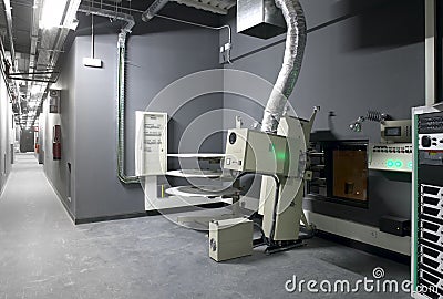 Cinema projector room with equipment