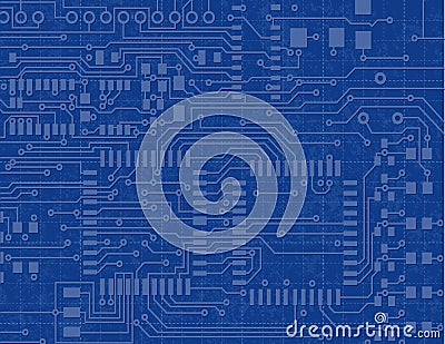Circuit Board On A Blueprint Background Royalty Free Stock Photos - Image: 7848798