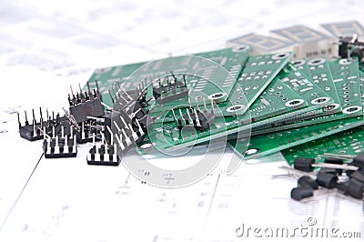 Circuit boards, components with schematics