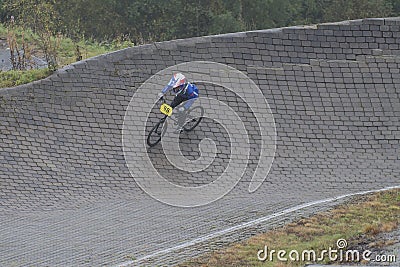 Circuit championship in bmx cycling, full-speed and high jump