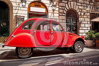 Citroen 2CV6 retro car at the city street