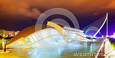 City of Arts and Sciences in night . Valencia