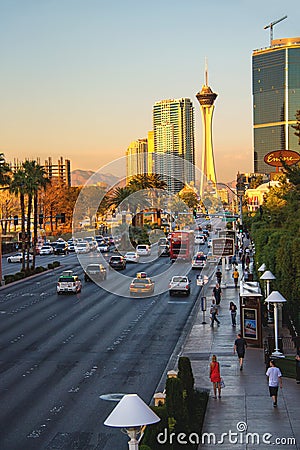 City landscape. Sunrise in Las Vegas, Nevada.