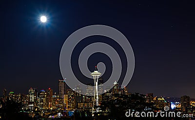 City Lights in Super Moon