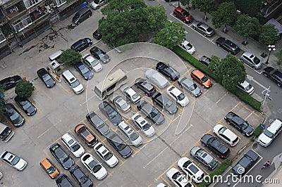 The city parking lot