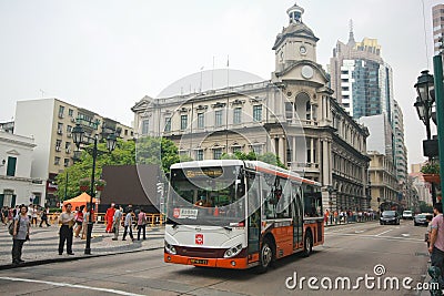 City public bus at Senedo sqaure, Macau