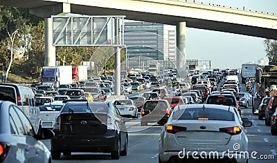 City rush hour traffic jam