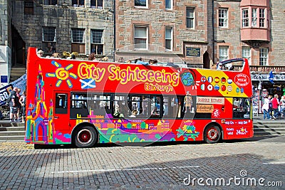 City sightseeing bus in Edinburgh.