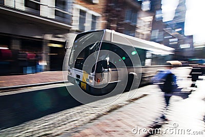 City traffic with a public bus