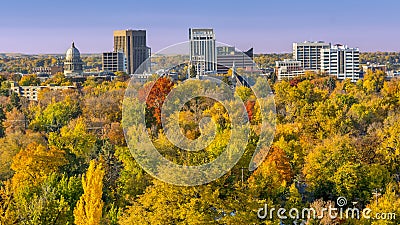 City of trees Boise Idaho in the fall