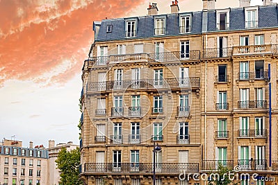 City, urban view on building in Paris.France.