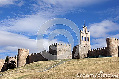 City wall of Avila in spain