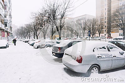 City winter snowfall