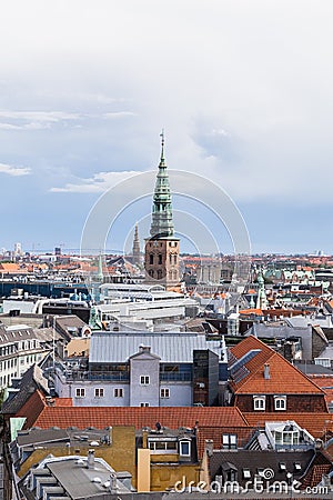 Cityscape from a height of a round tower