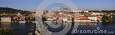 Cityscape of Prague with Castle and Charles Bridge