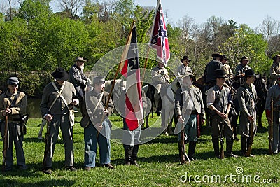 Civil War Re-enactors Line-up for Opening Ceremony