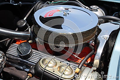 Classic american muscle car engine