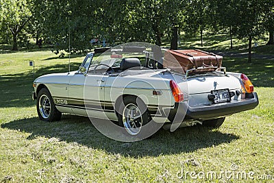 Classic car with luggage rack