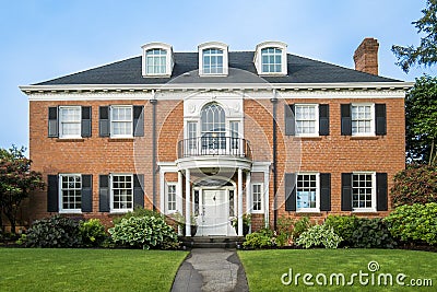 Classic colonial brick house