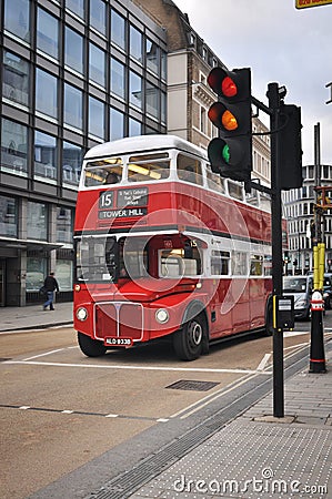 Classic double decker bus in London