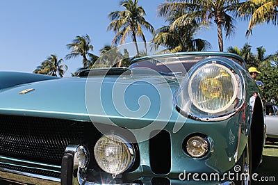 Classic Ferrari sports car corner detail