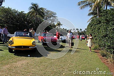 Classic ferrari sports cars lined up