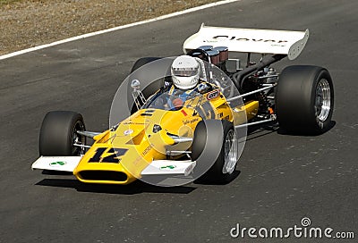 Classic Formula Ford racing car at speed
