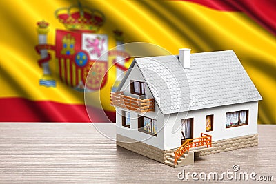 Classic house against Spanish flag