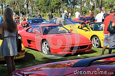 Classic red Ferrari F355 sports car at event