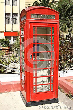 Classic red phone booth