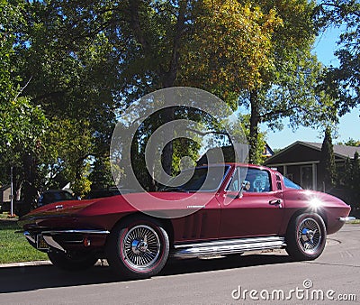 Classic Restored Red Chevrolet Corvette