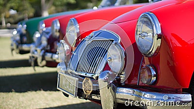 Classic vintage cars on display