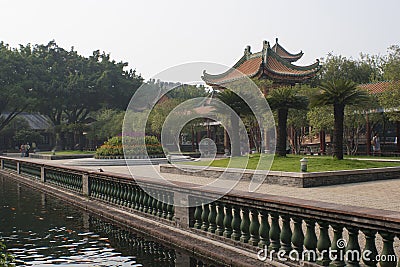 Classical Chinese garden and pond