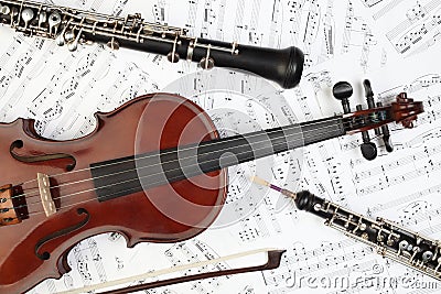 Classical musical instruments notes.
